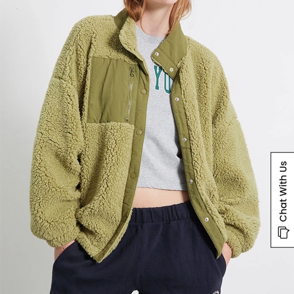 Pacsun green sherpa hoodie
